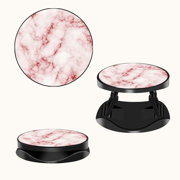 

1pc Marble Print Phone Holder, Pink