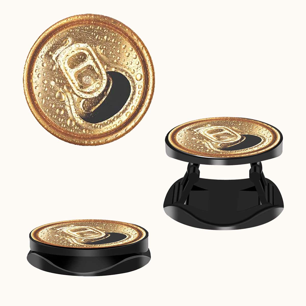 

1pc Graphic Phone Expanding Stand Ring Grip, Gold
