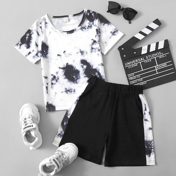 

Toddler Boys Tie Dye Tee & Panel Shorts, Multicolor