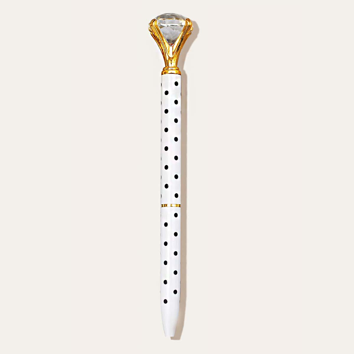 

1pc Diamond Decor Ballpoint Pen, Black