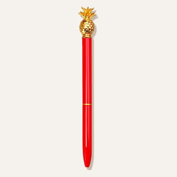 

1pc Pineapple Decor Ballpoint Pen, Black
