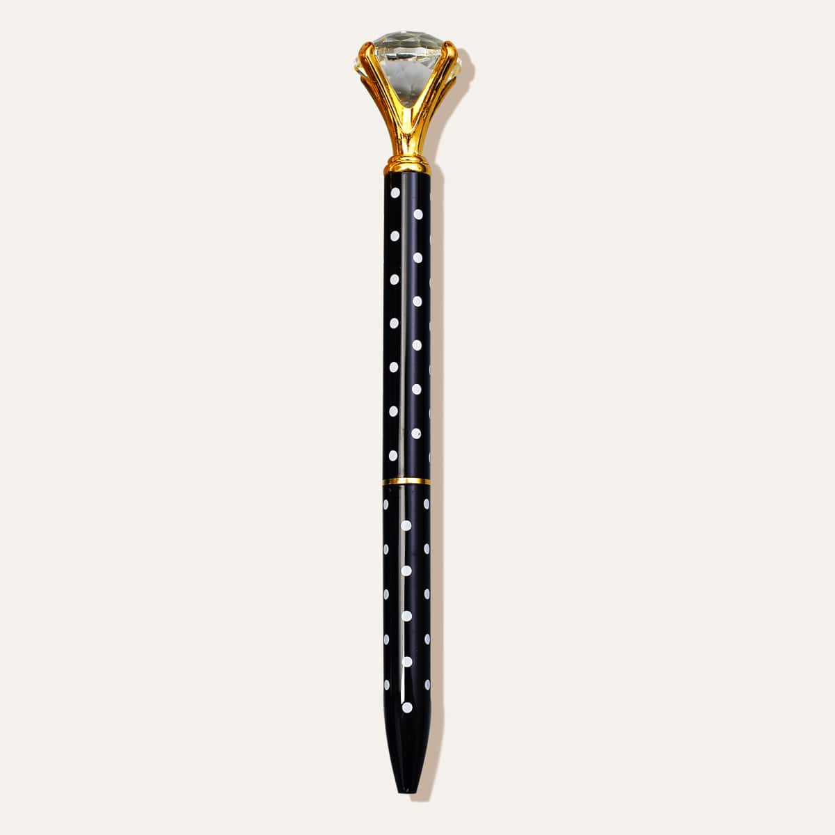 

1pc Diamond Decor Ballpoint Pen, Black