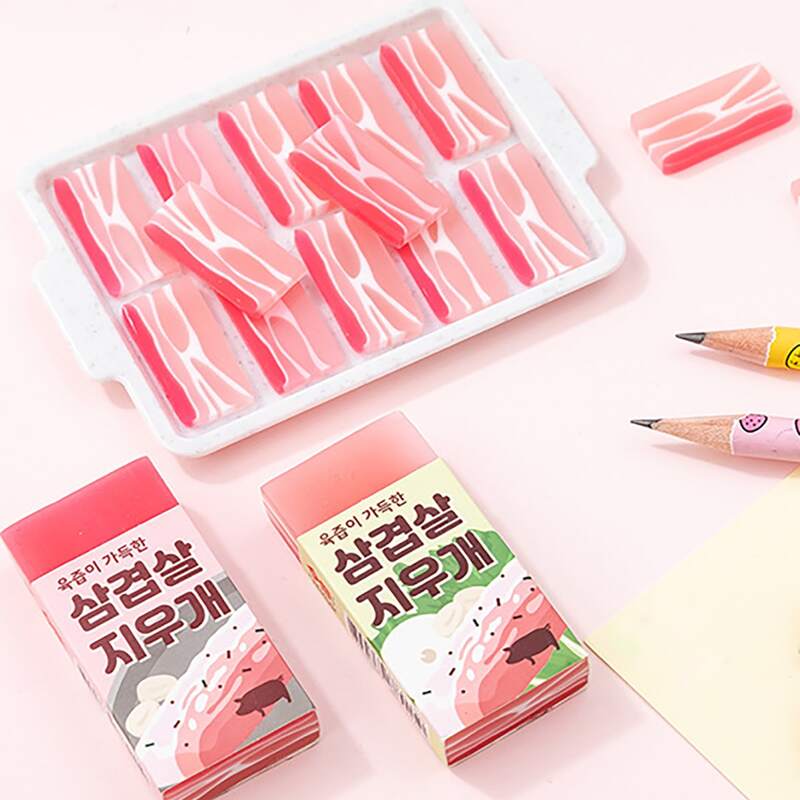 

1pc Pork Shaped Eraser, Multicolor