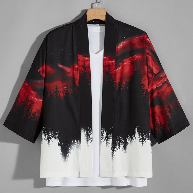 

Guys Galaxy And Tree Print Shirt, Multicolor
