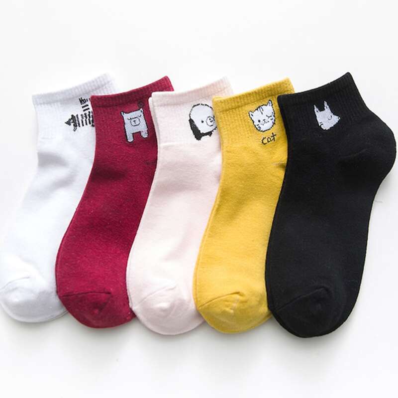 

5pairs Cartoon Graphic Socks, Multicolor