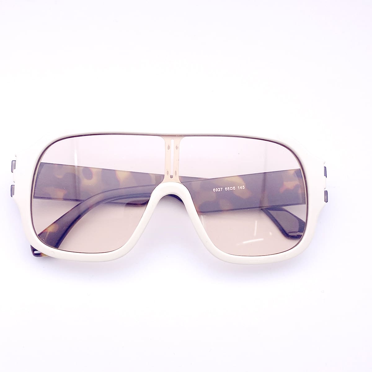 

Tortoiseshell Flat Top Shield Sunglasses