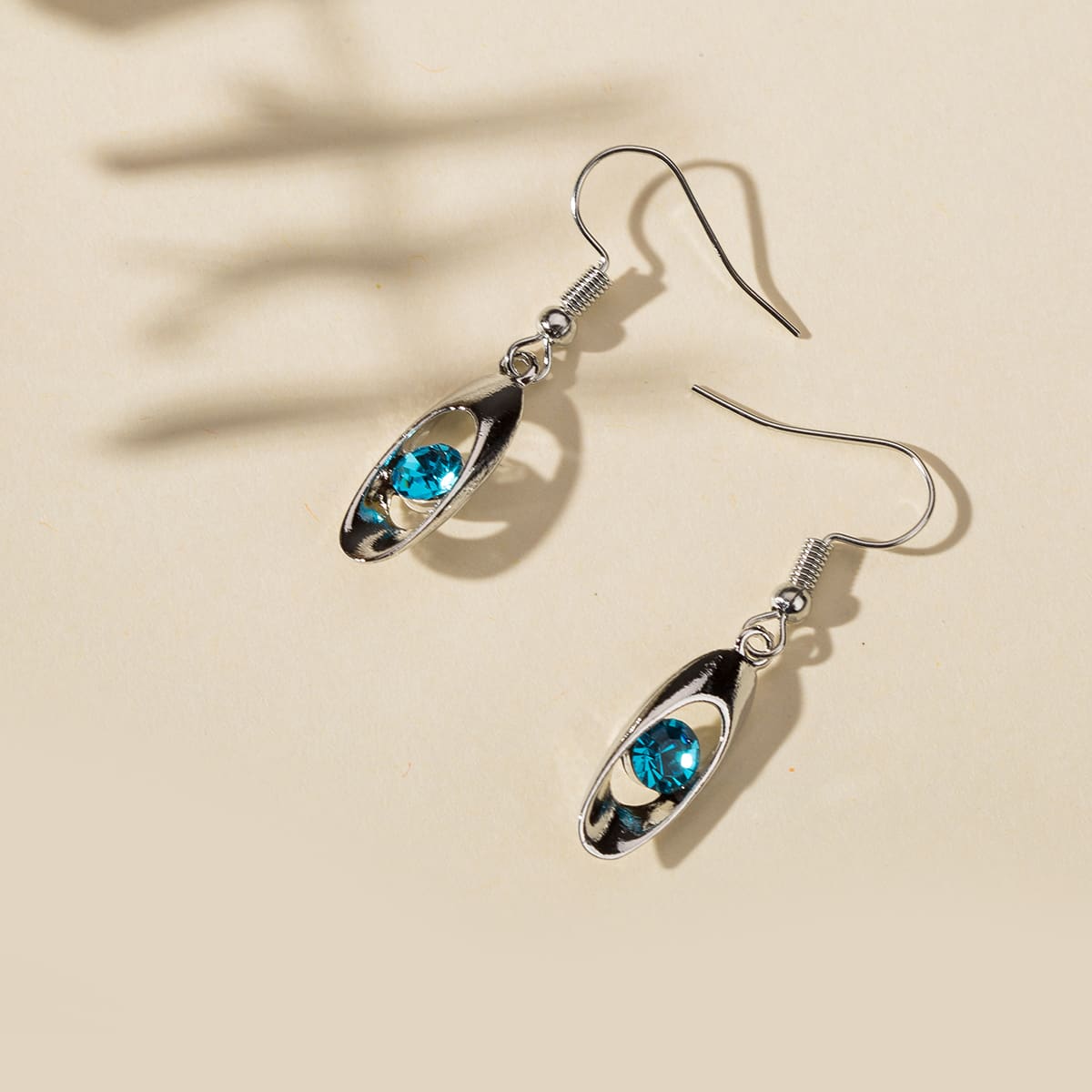 

Rhinestone Drop Earrings, Silver