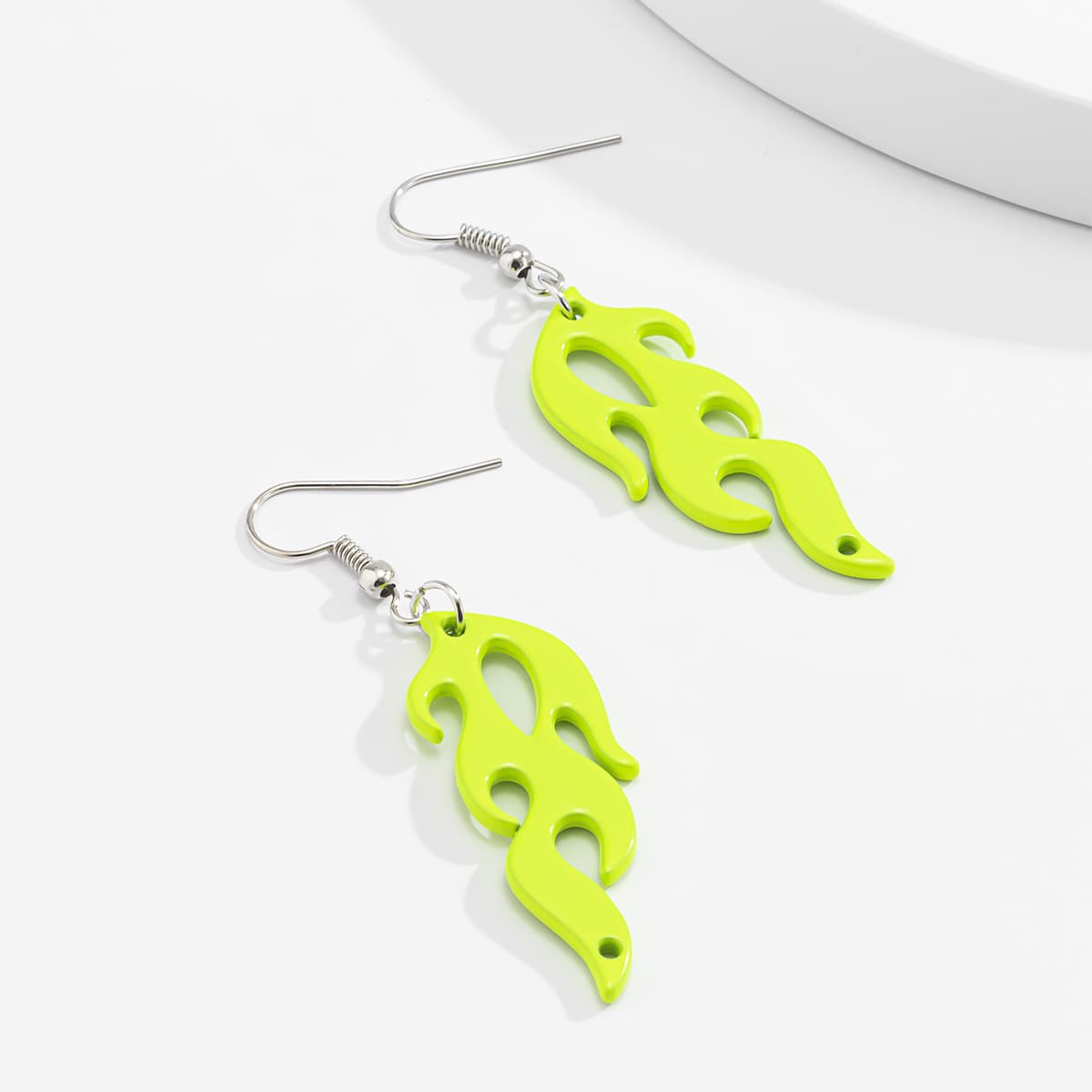 

Flame Drop Earrings, Green