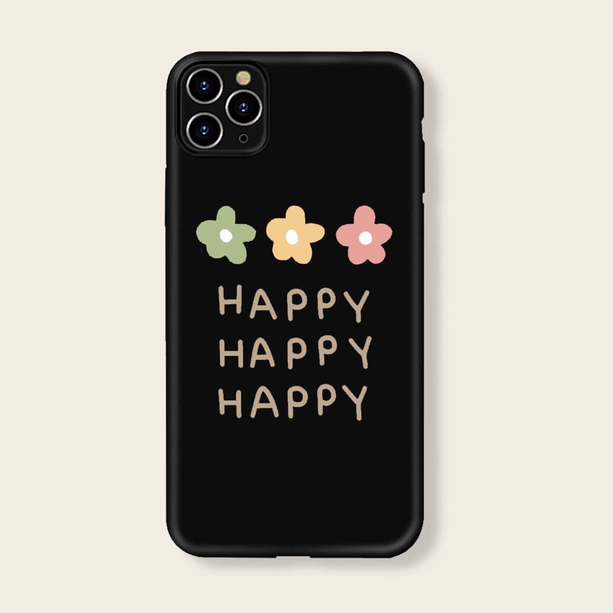 

Flower Pattern iPhone Case, Black