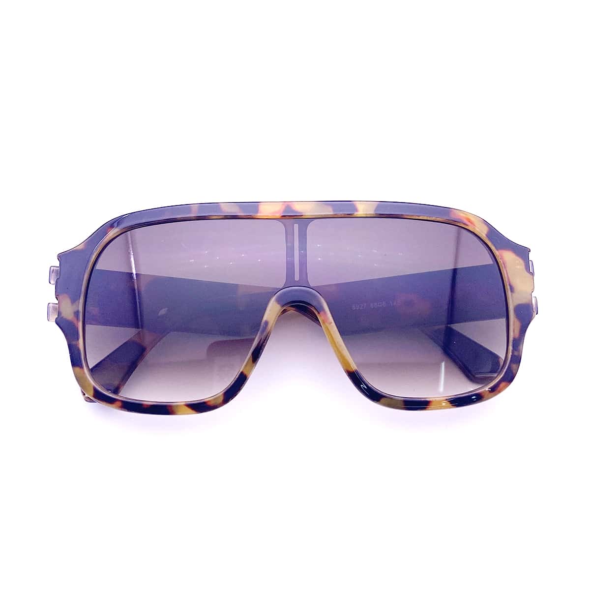 

Tortoiseshell Flat Top Shield Sunglasses