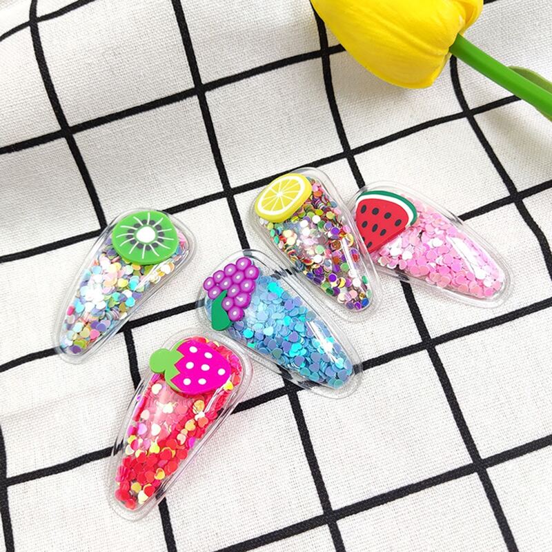 

5pcs Sequin Fruit Hair Clip, Multicolor