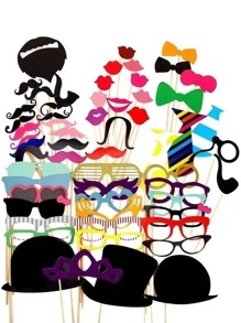 Bride-To-Be Party Game Funny Atmosphere Wedding Party Photo Props 58pcs/16pcs - Multicolor - View 10