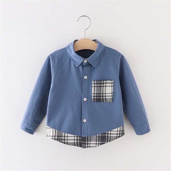 

Toddler Boys Plaid Combo Shirt, Blue