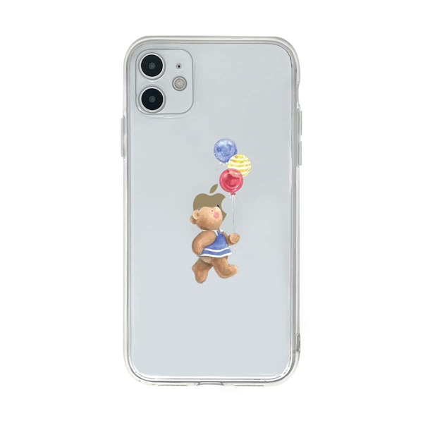 

Cartoon Bear Graphic iPhone Case, Clear