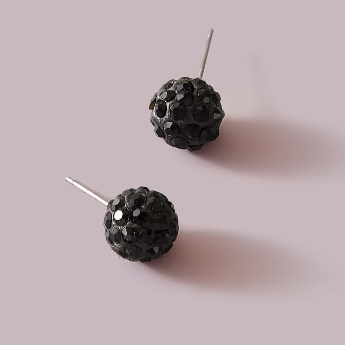 

Rhinestone Ball Stud Earrings, Black