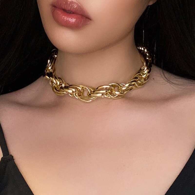 

Chunky Chain Choker, Gold