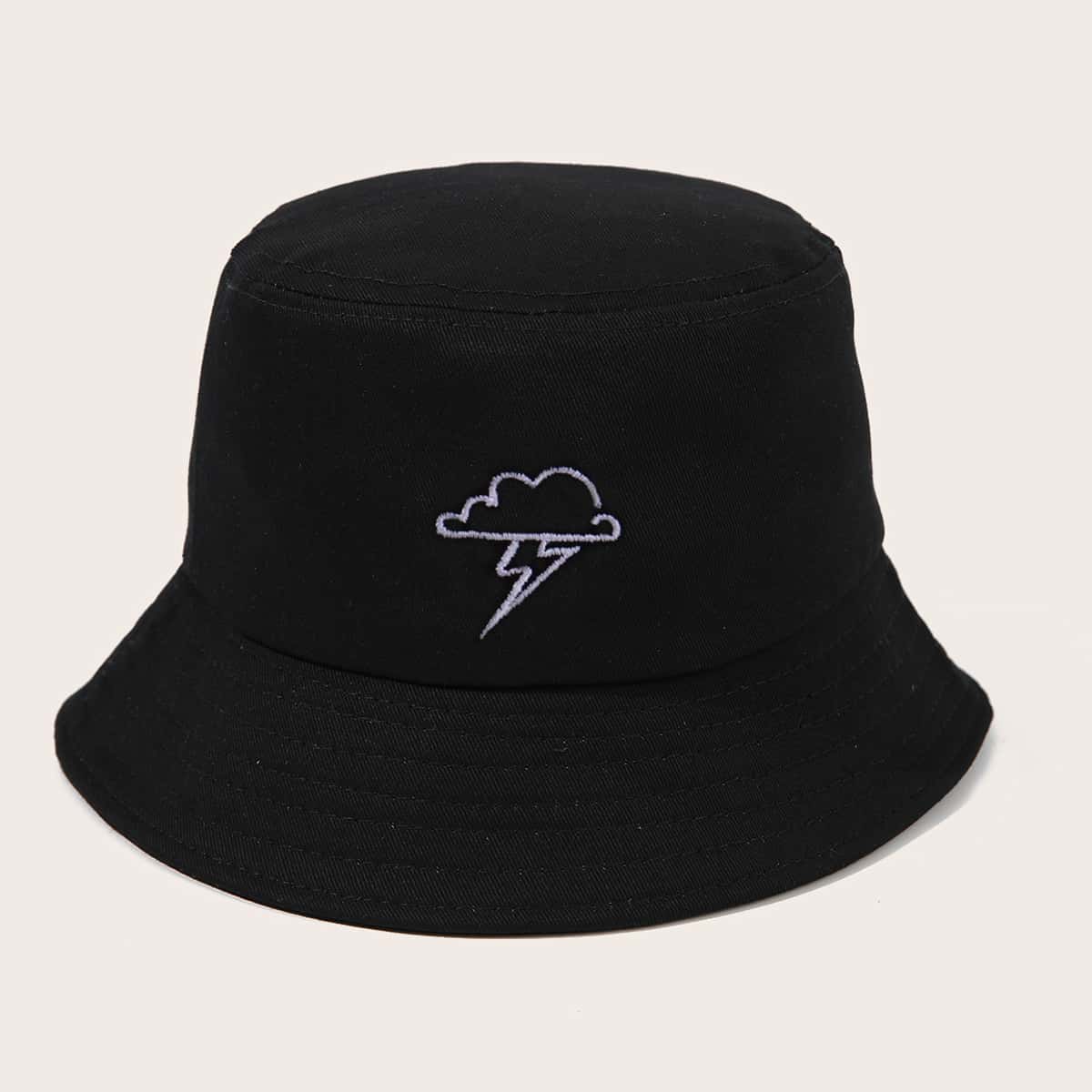 

Guys Cloud Embroidery Bucket Hat, Black
