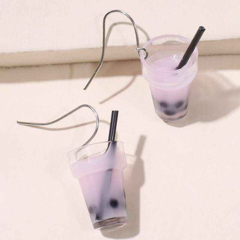 

Milk Tea Drop Earrings, Lilac purple