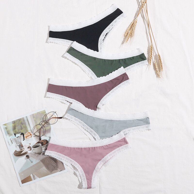 

5pack Lace Trim Panty Set, Multicolor