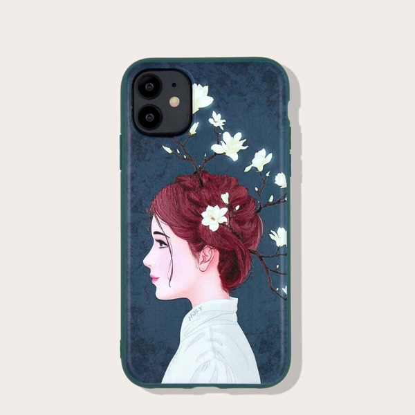 

Чехол для iPhone с принтом девочки, Многоцветный