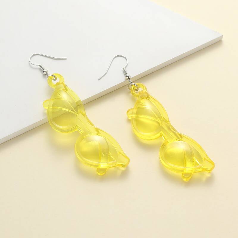 

Mini Glasses Drop Earrings, Yellow
