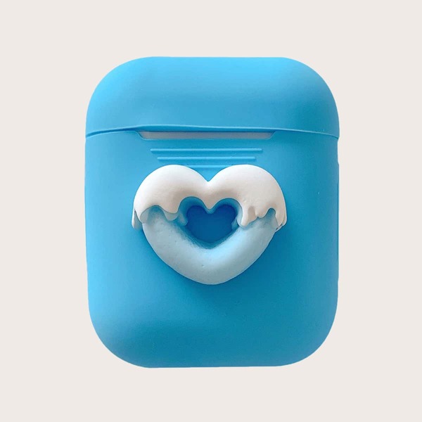 

Heart Decor AirPods Case, Blue