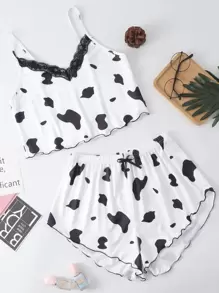 Bộ mặc nhà Nơ Bướm Thú vật Dễ thương - Đen và trắng - Xem 1