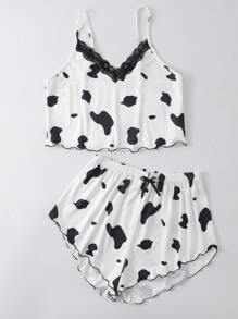 Bộ mặc nhà Nơ Bướm Thú vật Dễ thương - Đen và trắng - Xem 3