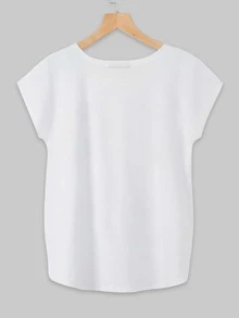 Butterfly Print Cap Sleeve Tee - Multicolor - View 2