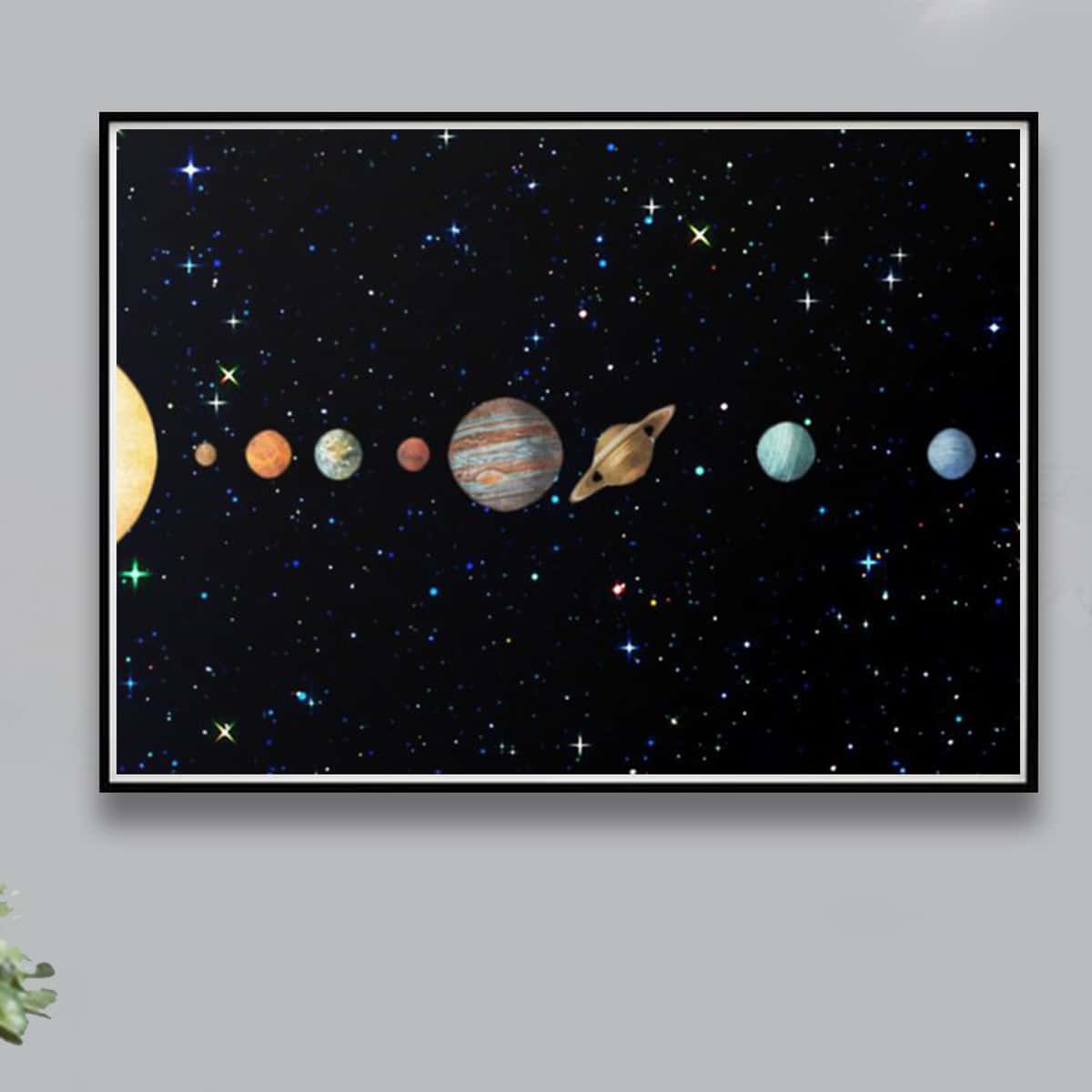 

Planet Print Diamond Painting Without Frame, Multicolor