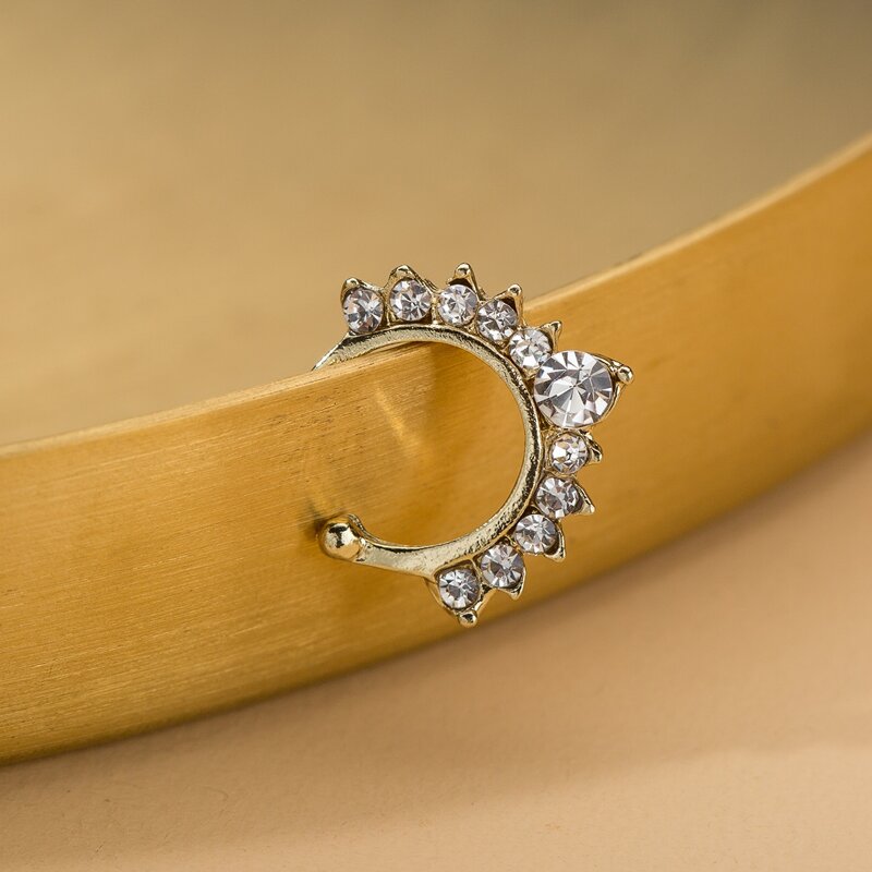 

1pc Rhinestone Ear Cuff, Silver