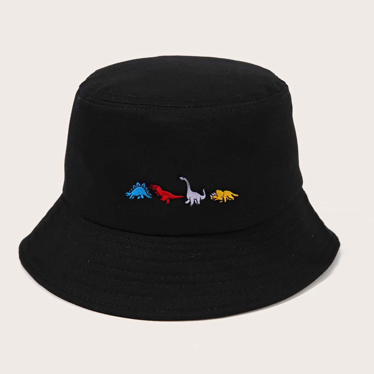 

Guys Dinosaur Embroidery Bucket Hat, Black
