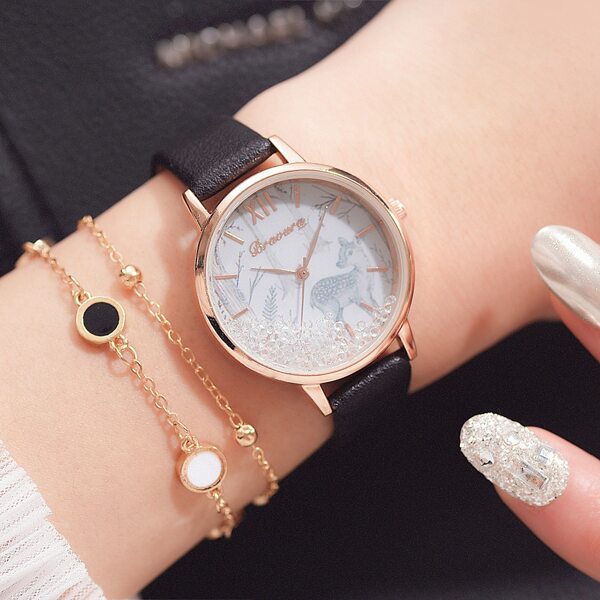 

1pc Round Pointer Quartz Watch & 2pcs Bracelet