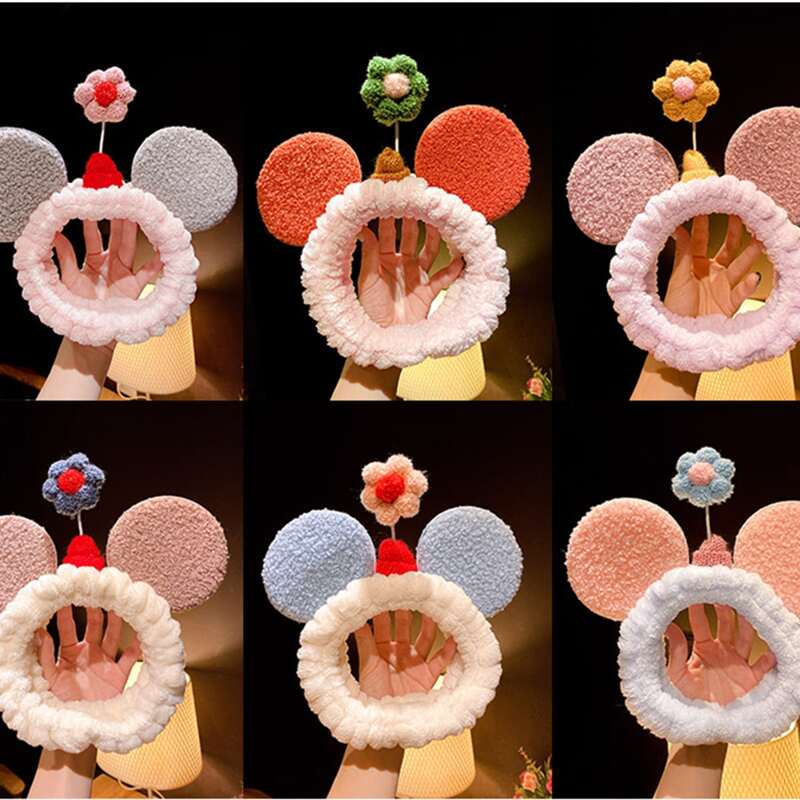 

1pc Random Color Flower Decor Bath Headband, Multicolor