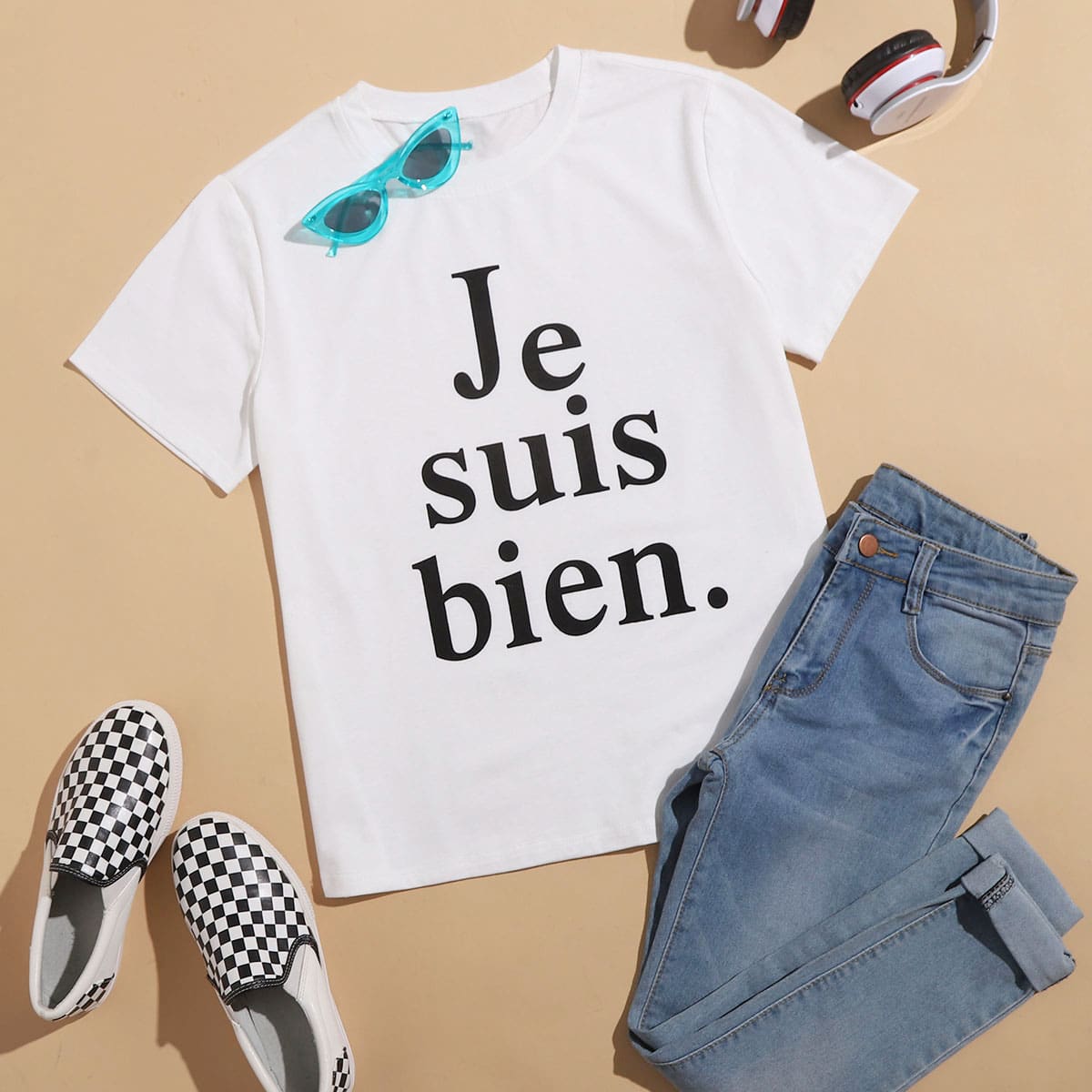 

Slogan Graphic Short Sleeve Tee, White