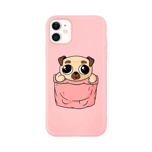 

Чехол для iPhone с принтом собаки, Розовые