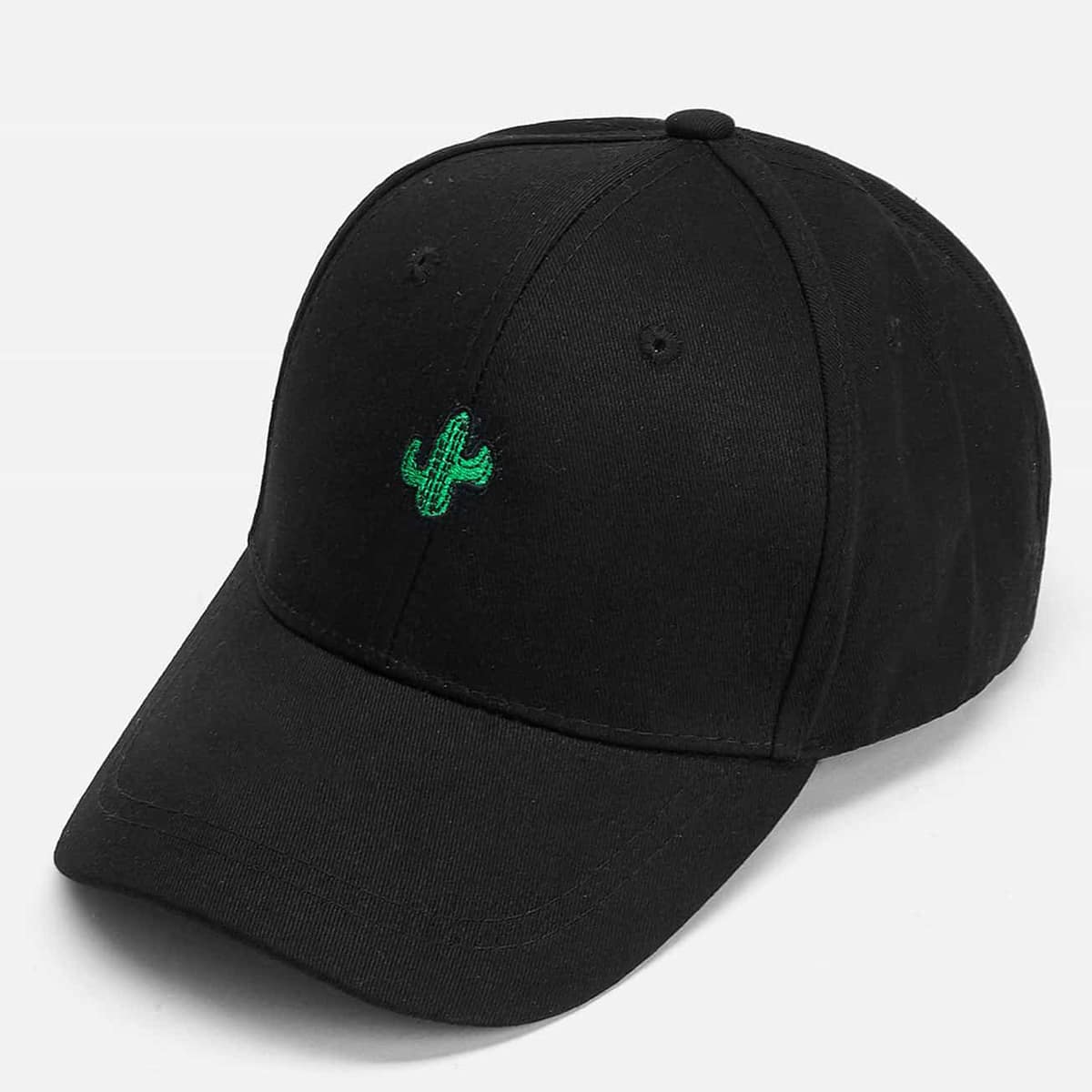 

Cactus Embroidery Baseball Cap, Black