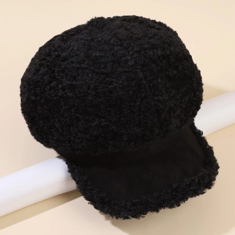 

Solid Teddy Baker Boy Hat, Black