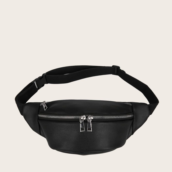 

Zip Front Fanny Pack, Black