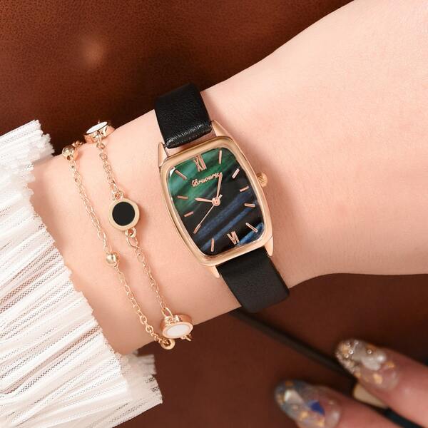 

1pc Pointer Quartz Watch & 1pc Bracelet