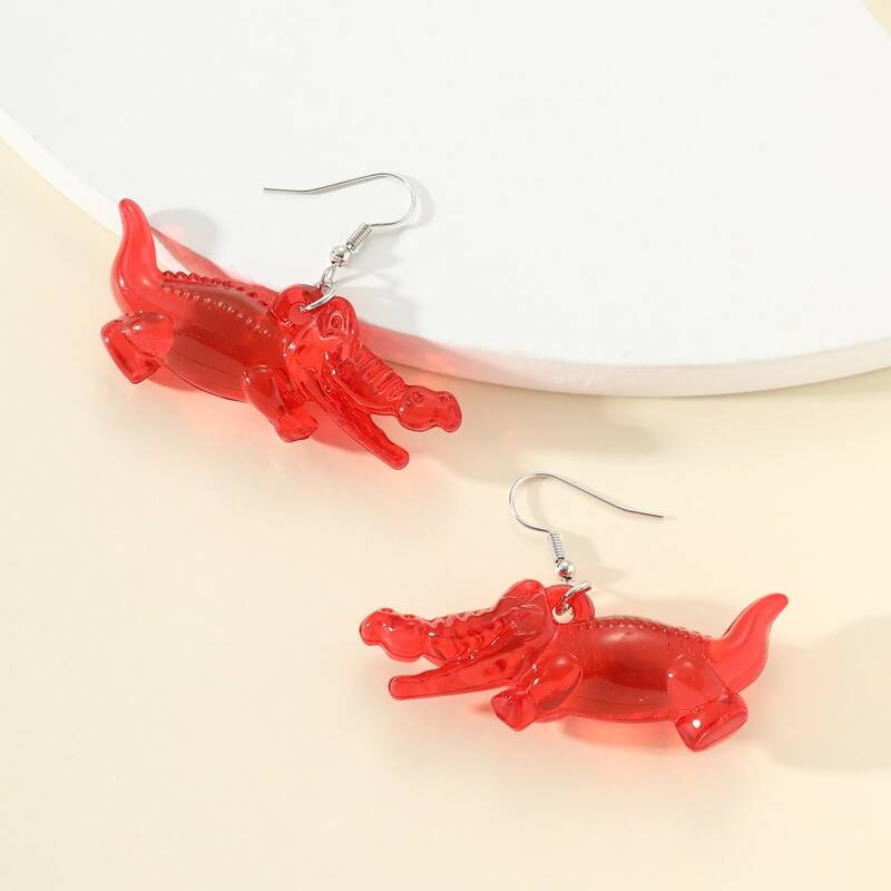 

Crocodile Drop Earrings, Red