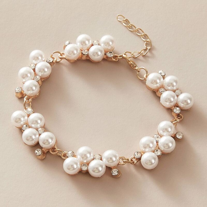 

Faux Pearl Bracelet, White