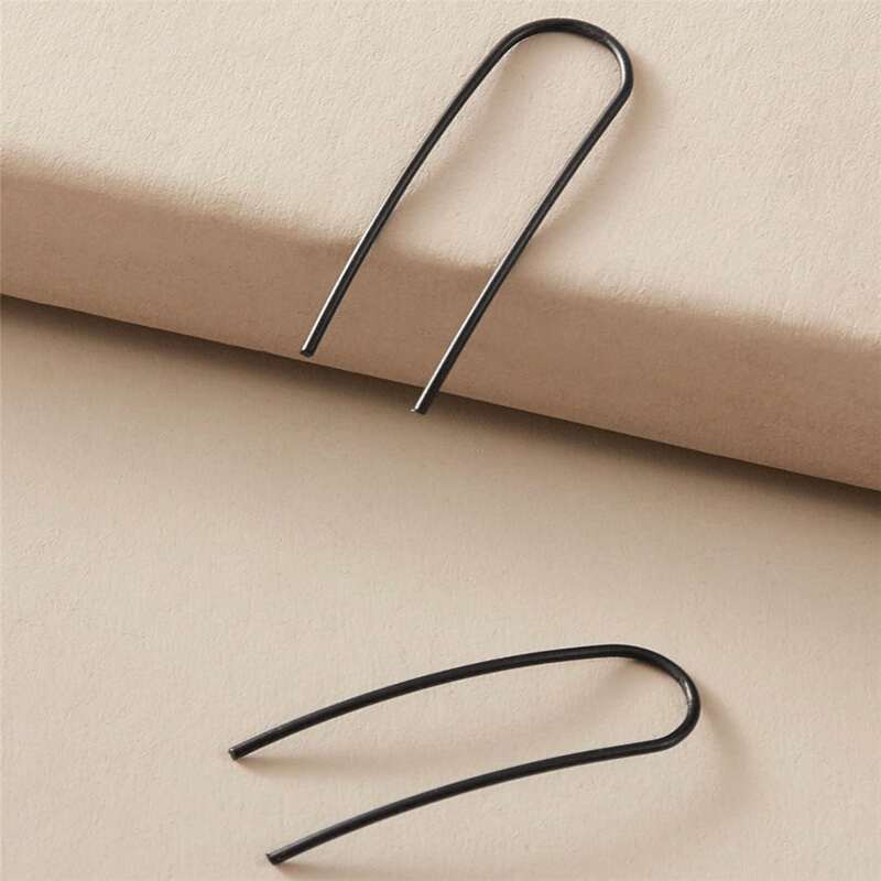 

Minimalist Thread Earrings, Black
