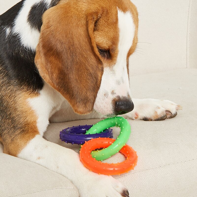 

1pc Random Color Link Ring Design Pet Chew Toy, Multicolor