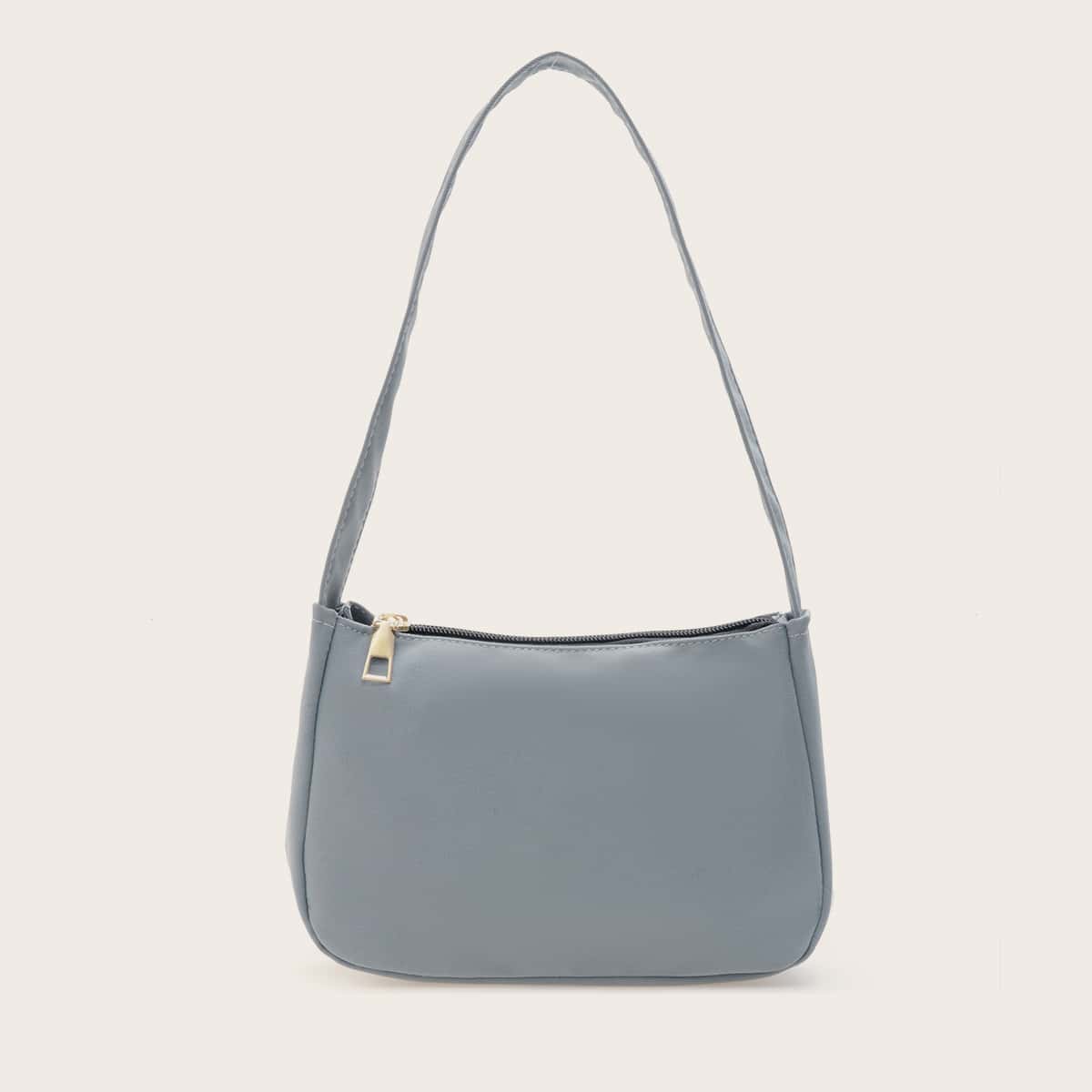 

Minimalist Plain Shoulder Bag, Blue
