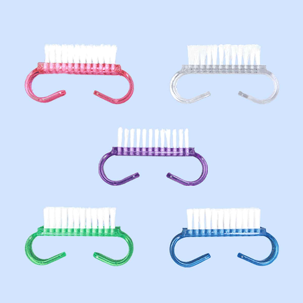 

5pcs Random Color Handle Grip Nail Brush, Multicolor