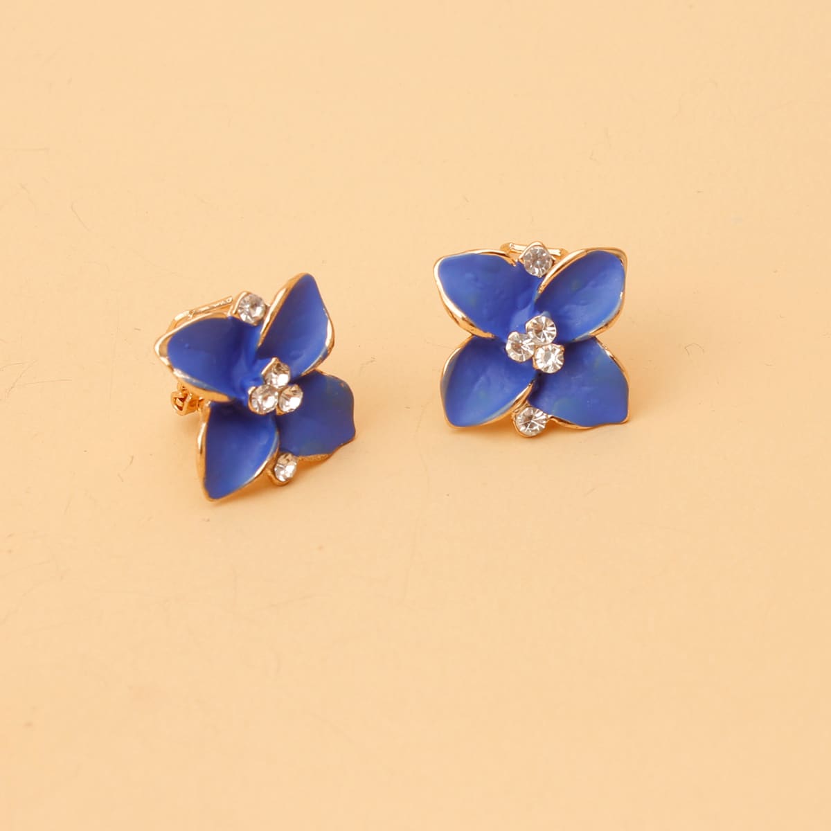

Floral Stud Earrings, Blue