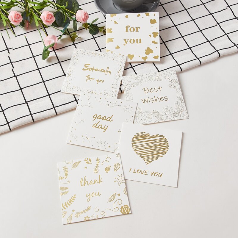 

Slogan Graphic Greeting Card 6pcs, Multicolor