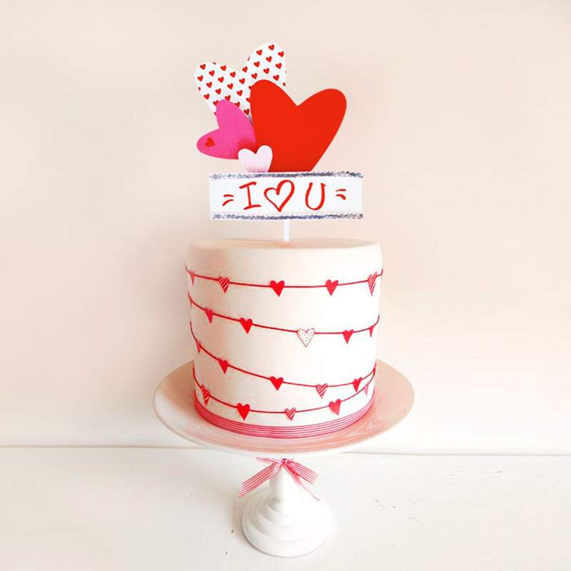 

1pc Heart Shaped Cake Topper, Multicolor