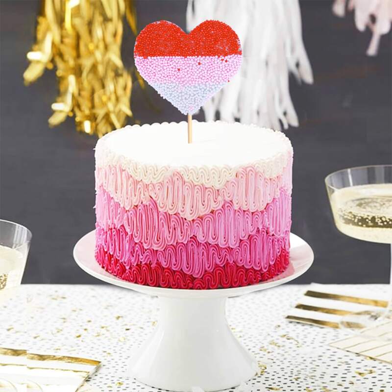 

1pc Heart Shaped Cake Topper, Multicolor
